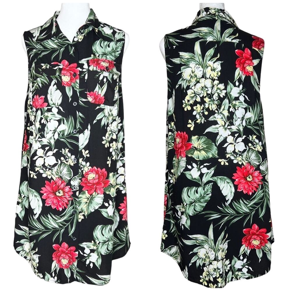Denim & Supply Ralph Lauren Hawaiian Shirtdress L Sleeveless Button Front Dress